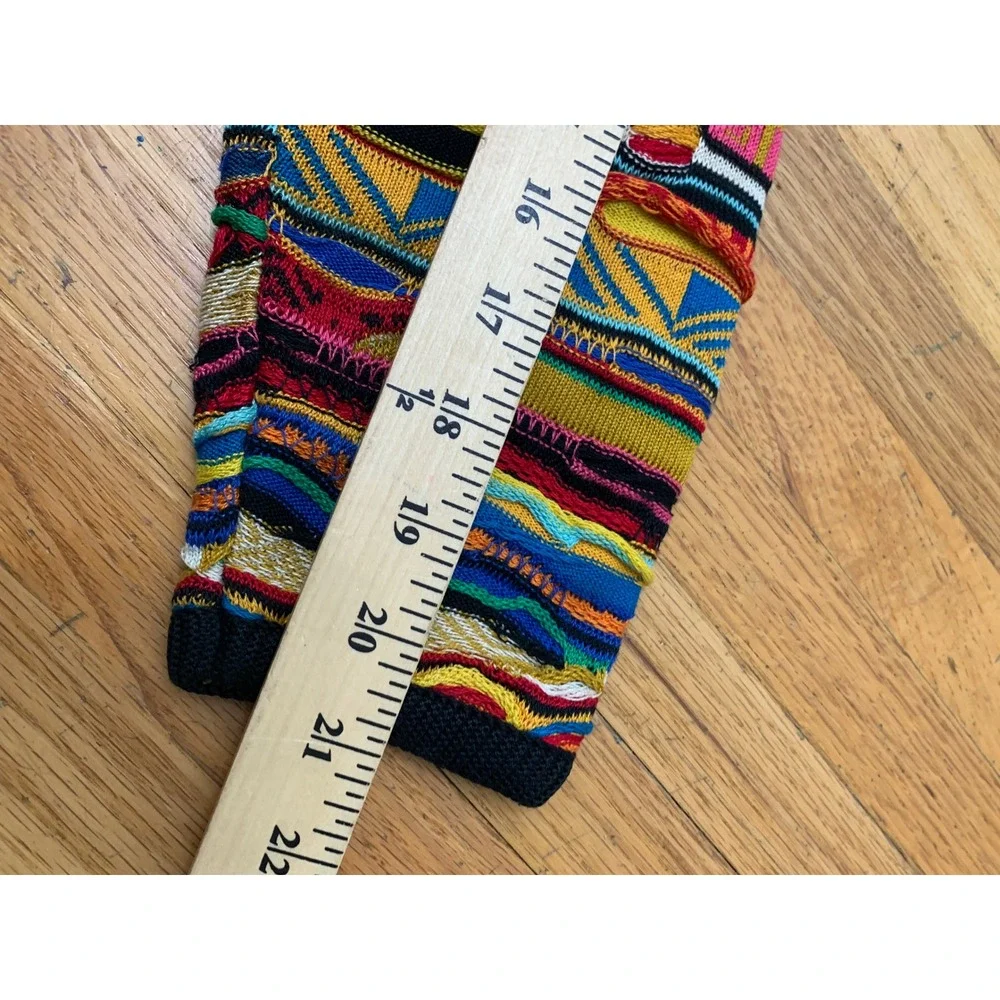 Coogi Australia Vintage 3D Knit Cardigan Sweater Multi Color Cotton Womens M - Picture 9 of 9